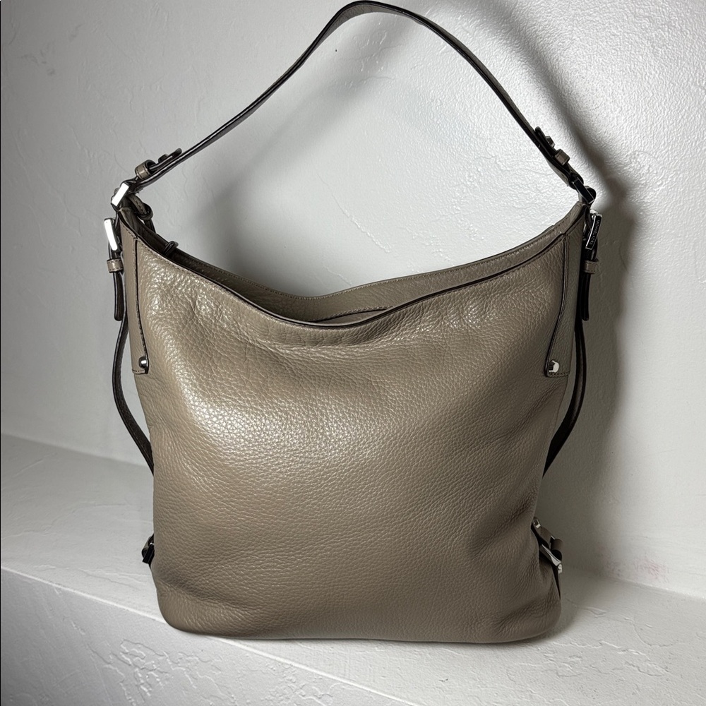 Michael Kors Bedford large belted taupe leather shoulder bag - Picture 4 of 14